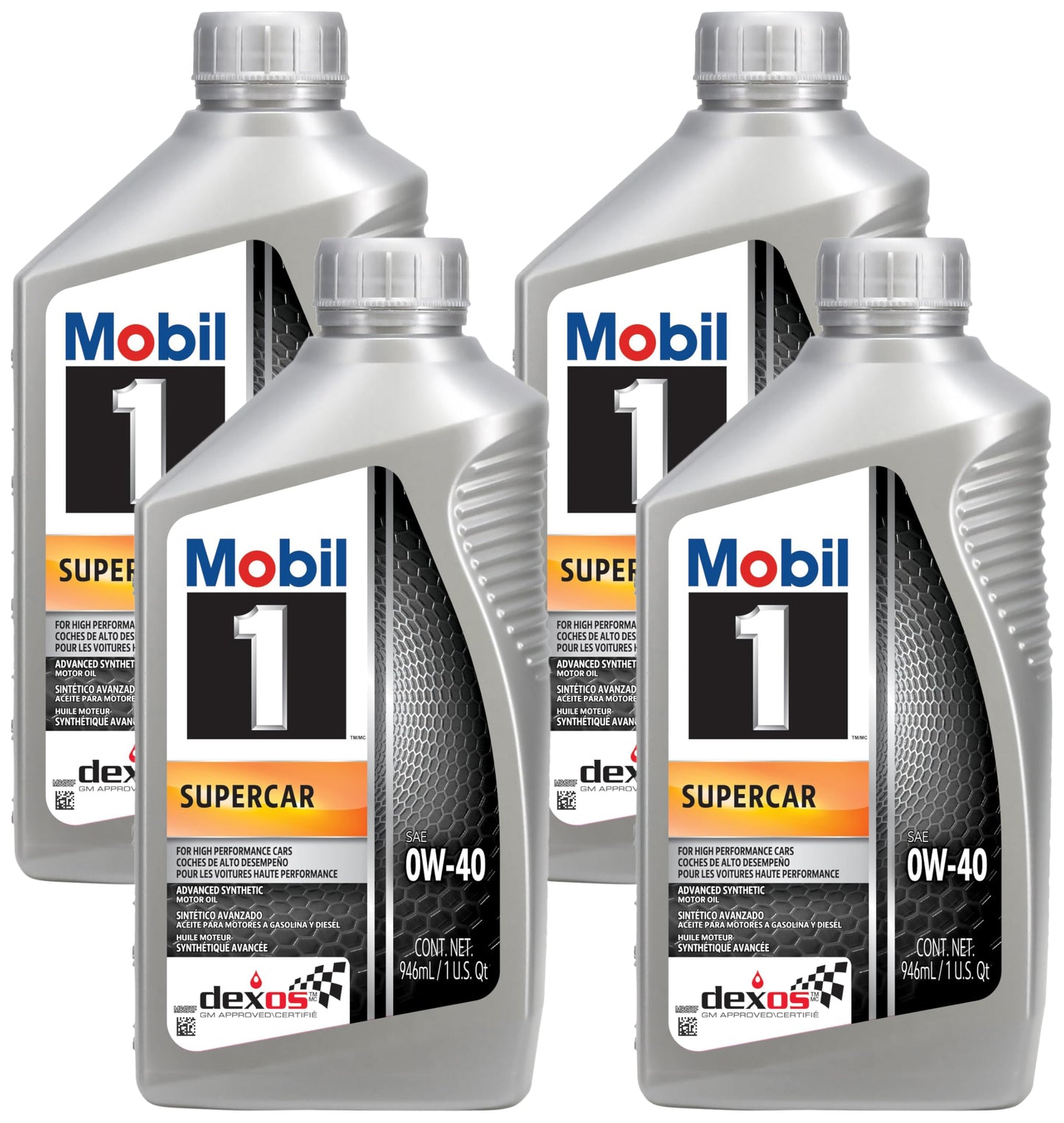 Mobil 1 Supercar Advanced Full Synthetic Motor Oil 0W-40, (Pack of 1)