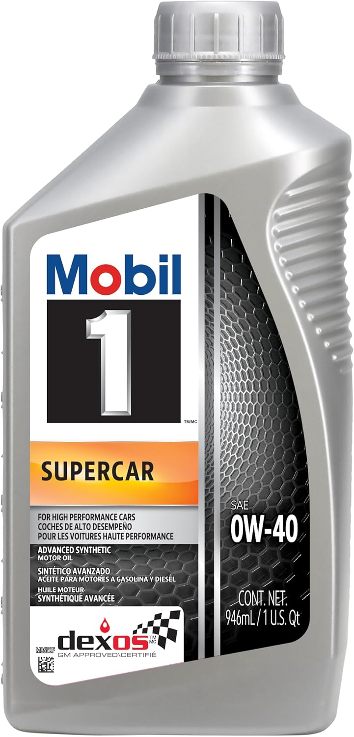 Mobil 1 Supercar Advanced Full Synthetic Motor Oil 0W-40, (Pack of 1)