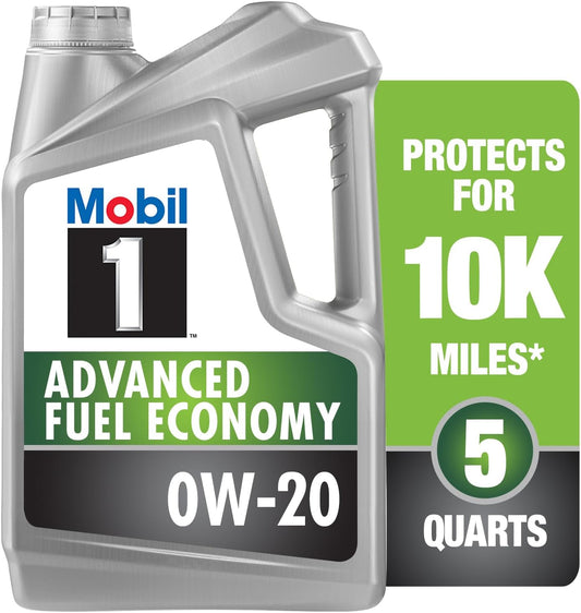Mobil 1 Advanced Fuel Economy Full Synthetic Motor Oil 0W-20- 5 Quart